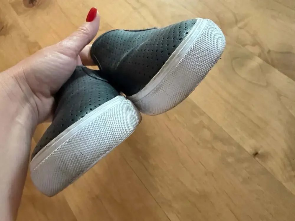 Soda Tracer Black Perforated Slip-On Sneakers 8.5